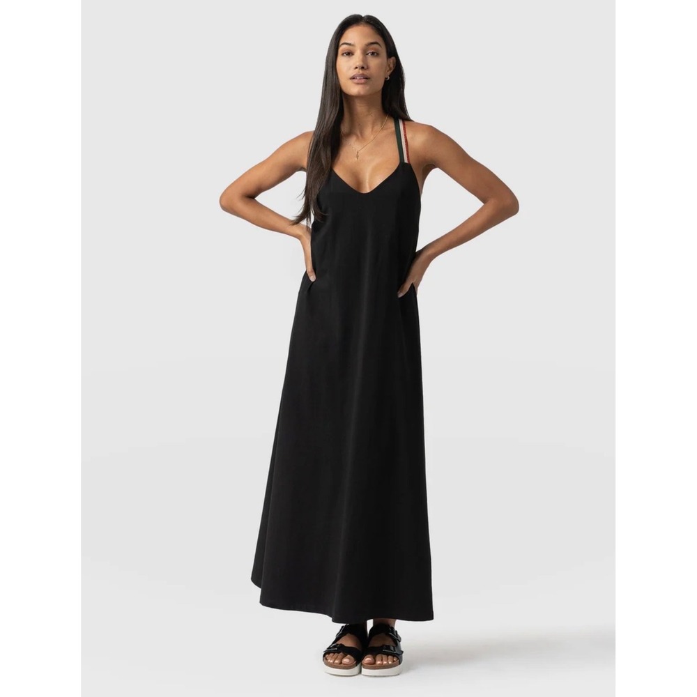 Saint + Sofia Black‎ Organic Cotton Maxi Dress Women's Size 12 UK 16 EU XL - Picture 12 of 14